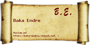 Baka Endre névjegykártya